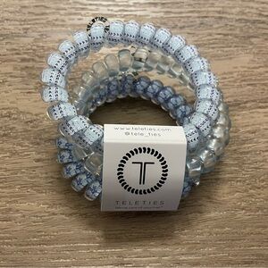 Teleties Light Blue Spiral Hair Ties - 3 Pack Large Hampton Bay